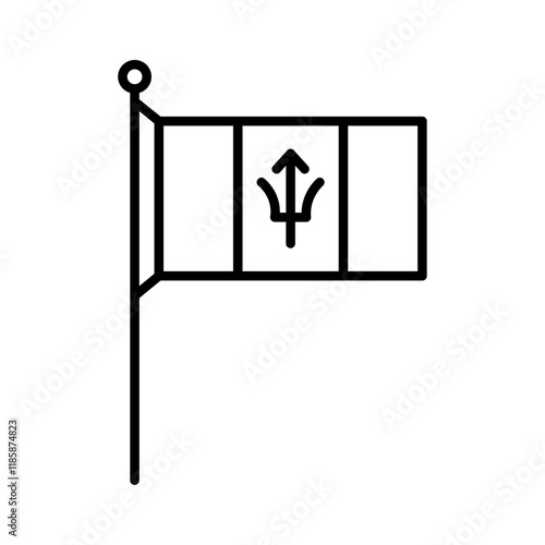 Barbados country flag icon simple vector symbol