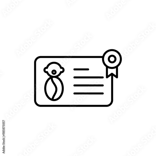 Birth certification icon simple vector symbol