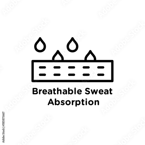 Breathable sweat absorption icon simple vector symbol