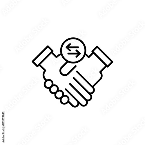 Business agreement handshake icon simple vector symbol