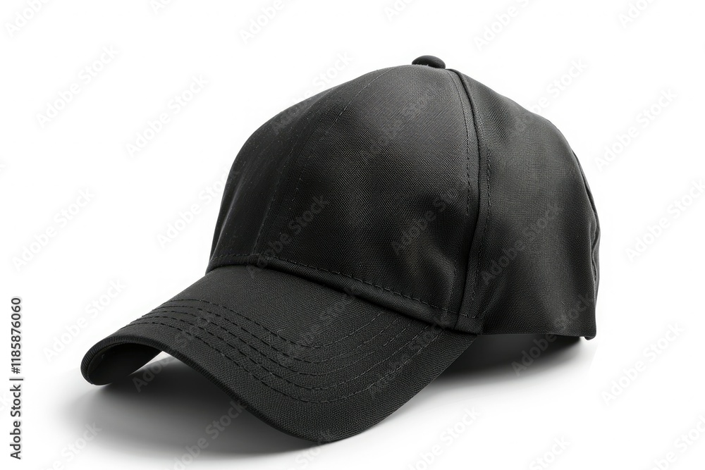 High Definition View of Black Baseball Cap Isolated on White Background High Definition View of Black Baseball Cap Isolated on White Background