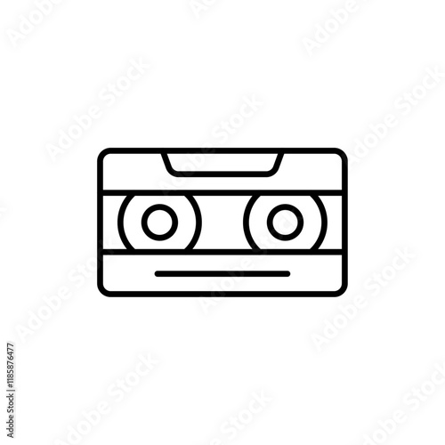 Cassette tape icon simple vector symbol