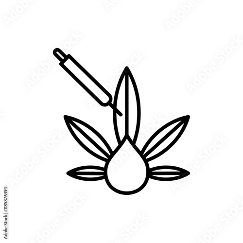 CBD oil drop icon simple vector symbol