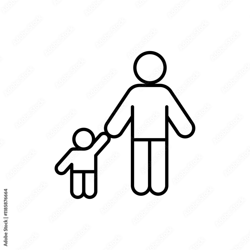 Fototapeta premium Child custody icon simple vector symbol
