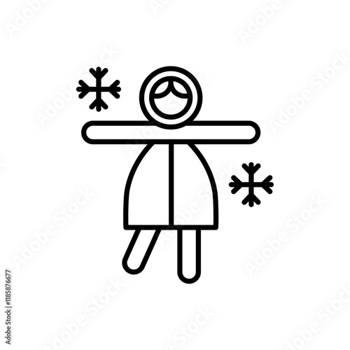 Child playing snow icon simple vector symbol