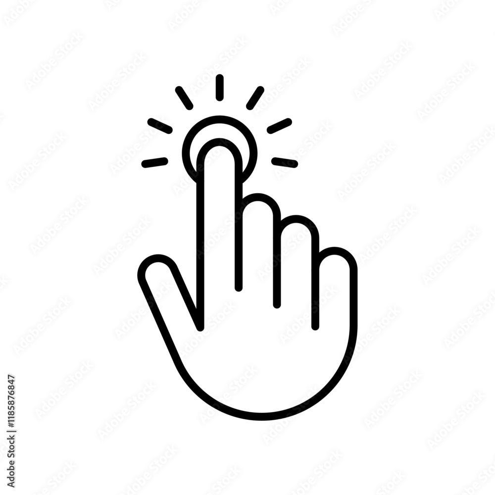 Obraz premium Click icon simple vector symbol
