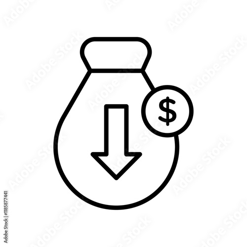 Cost reduction icon simple vector symbol