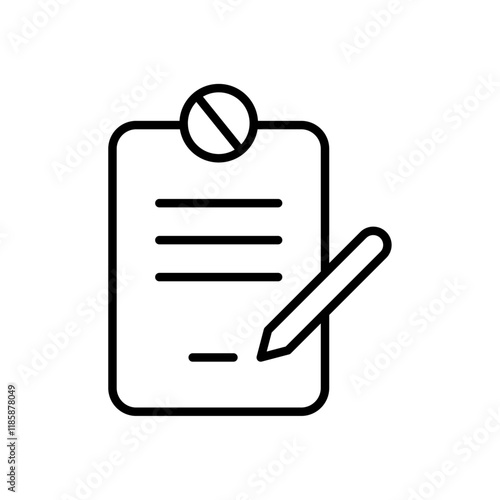 Document petition icon simple vector symbol