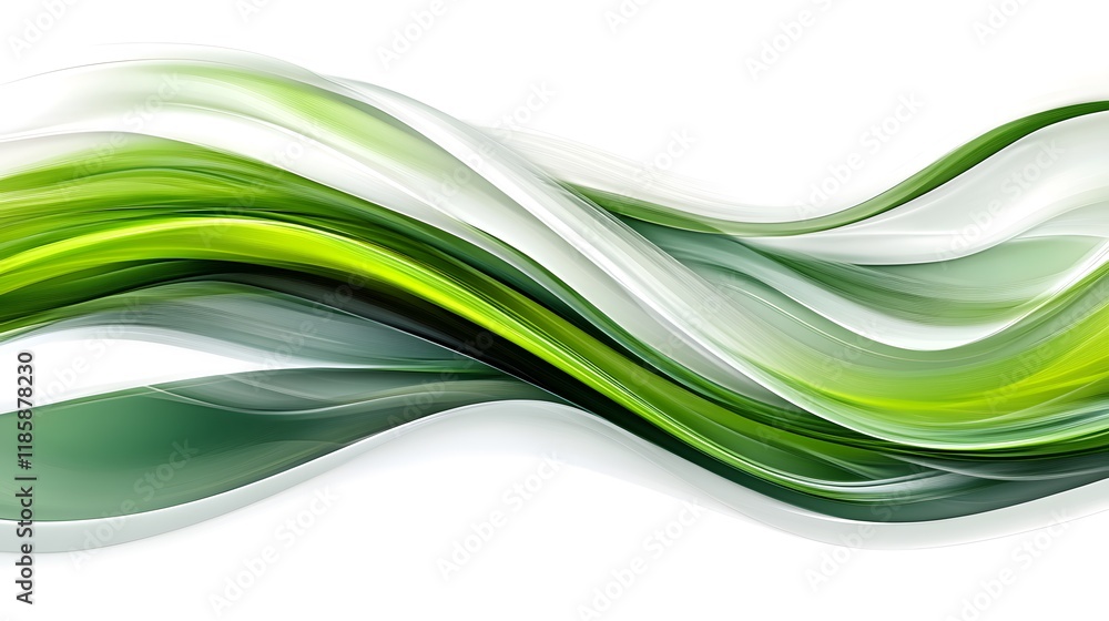 Abstract Green Wave Background Swirling Design Abstract Green Wave Background Swirling Design