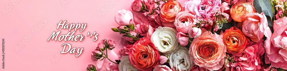 Fototapeta premium flowers postcard happy mother's day. Selective focus