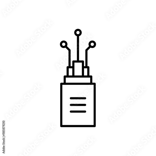 Fiber optic cable icon simple vector symbol