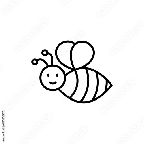 honey Bee icon simple vector symbol