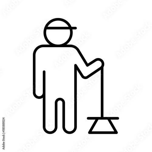 Janitor icon simple vector symbol