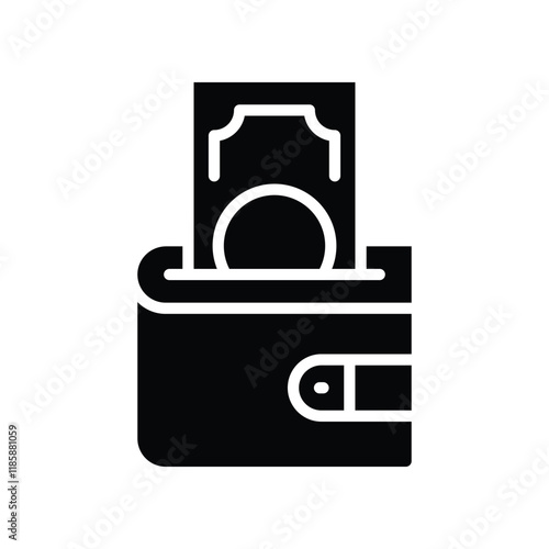 wallet icon. vector glyph icon for your website, mobile, presentation, and logo design.