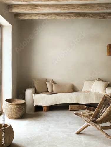 Minimalist Beige Room With ...