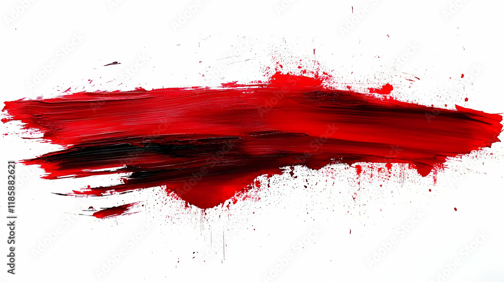 Red Paint Strokes Creates Dynamic Visual Art Abstractly Red Paint Strokes Creates Dynamic Visual Art Abstractly