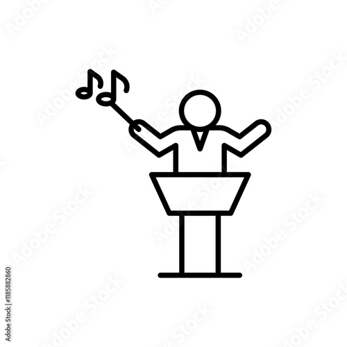 Music conductor icon simple vector symbol