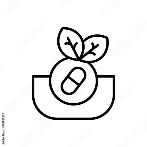 Natural medicine icon simple vector symbol