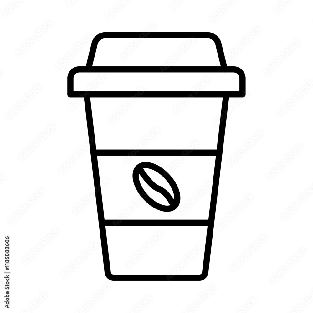 Paper coffee cup icon simple vector symbol Paper coffee cup icon simple vector symbol