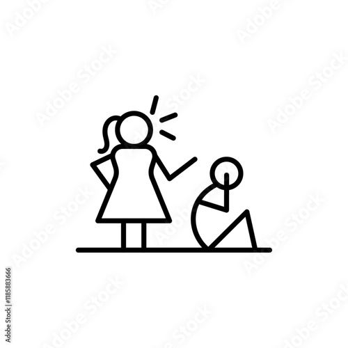 Parents scolding child icon simple vector symbol