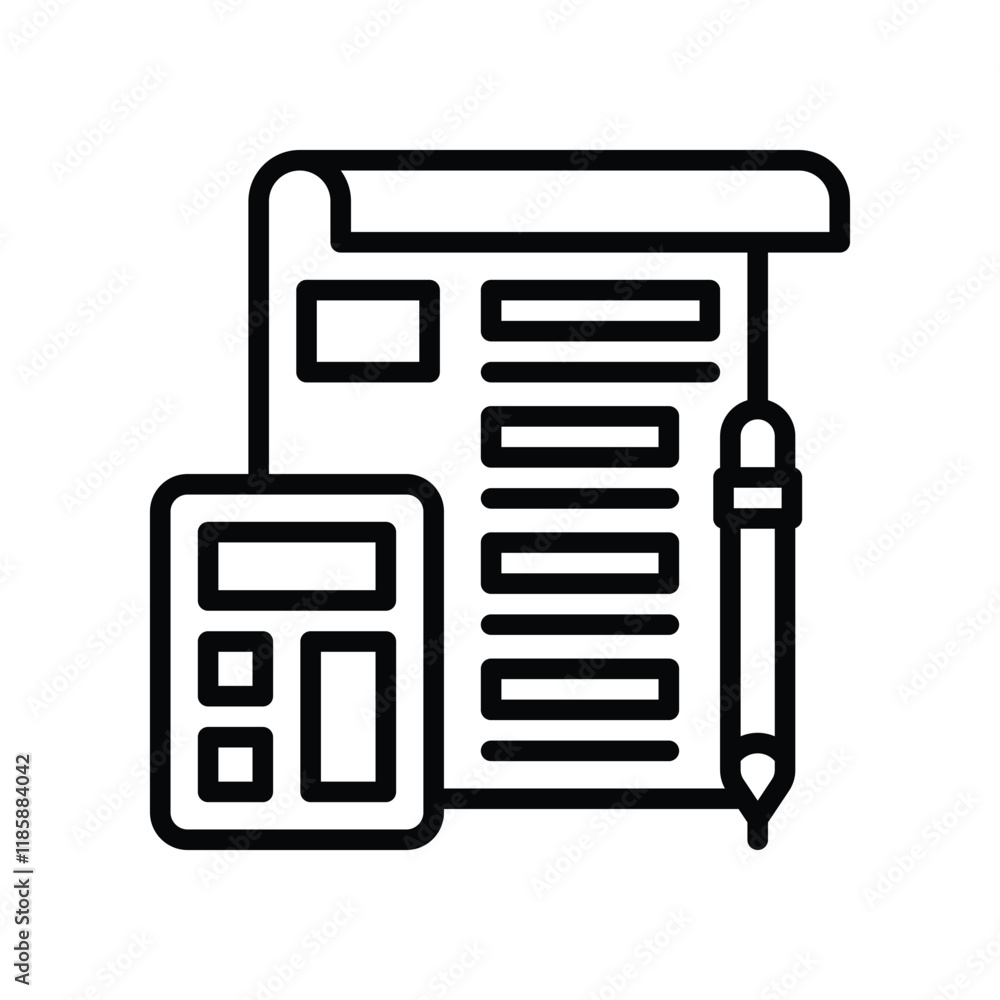 accounting icon. vector line icon for your website, mobile, presentation, and logo design.