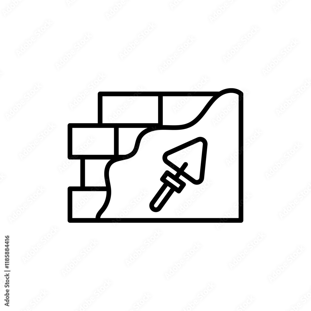 Plastering process icon simple vector symbol Plastering process icon simple vector symbol