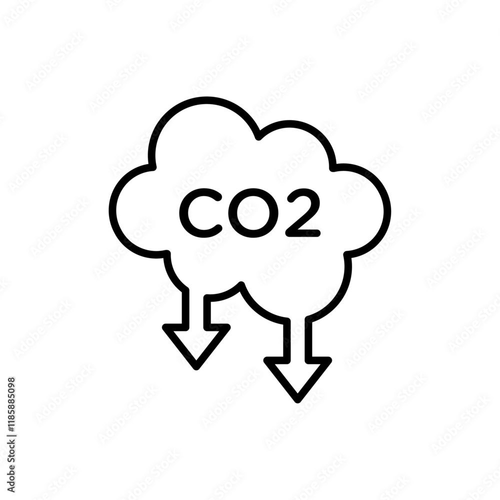 Reduce carbon dioxide co2 icon simple vector symbol Reduce carbon dioxide co2 icon simple vector symbol