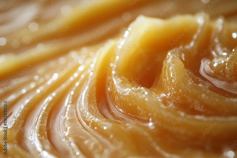 Closeup of thick honey swirl with golden texture Closeup of thick honey swirl with golden texture