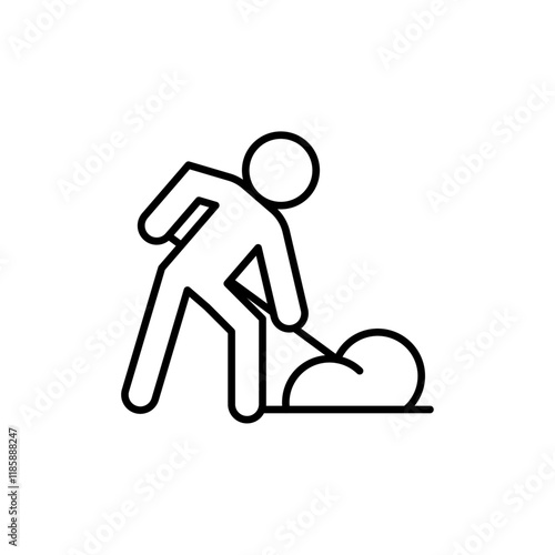 Worker digging icon simple vector symbol