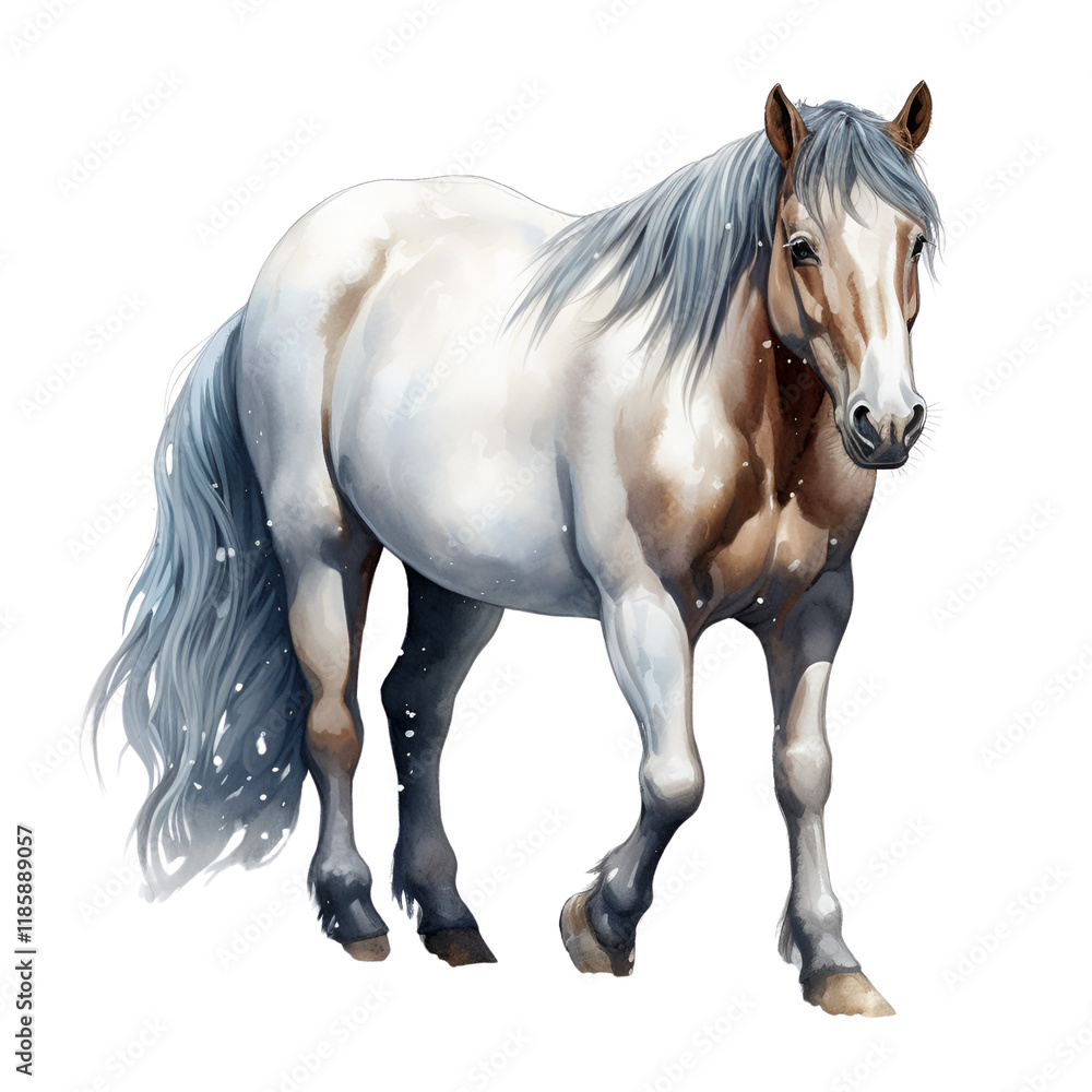 Obraz premium Winter Horse Clipart Vector Illustration