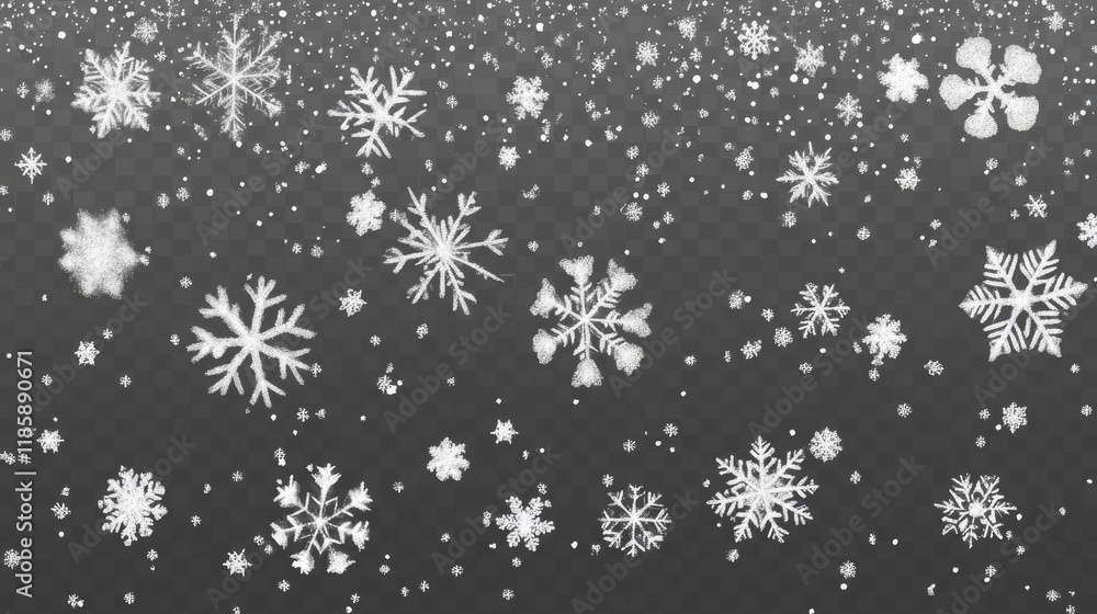 Falling snowflakes on isolated background. Falling snowflakes on isolated background.