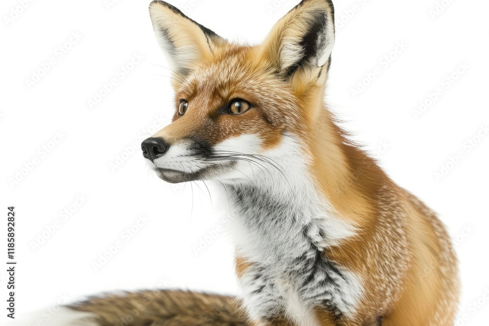 Flawless Picture of Fox Isolated on White Background Flawless Picture of Fox Isolated on White Background