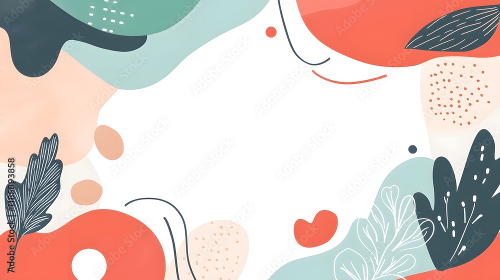 Fototapeta premium Abstract Floral Background Modern Pastel Design Template