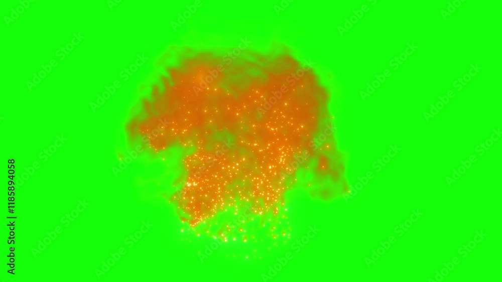 Fire spark particle with green screen Fire spark particle with green screen