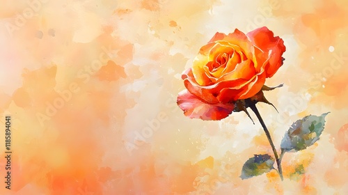 A stunning red rose on textured background. photo