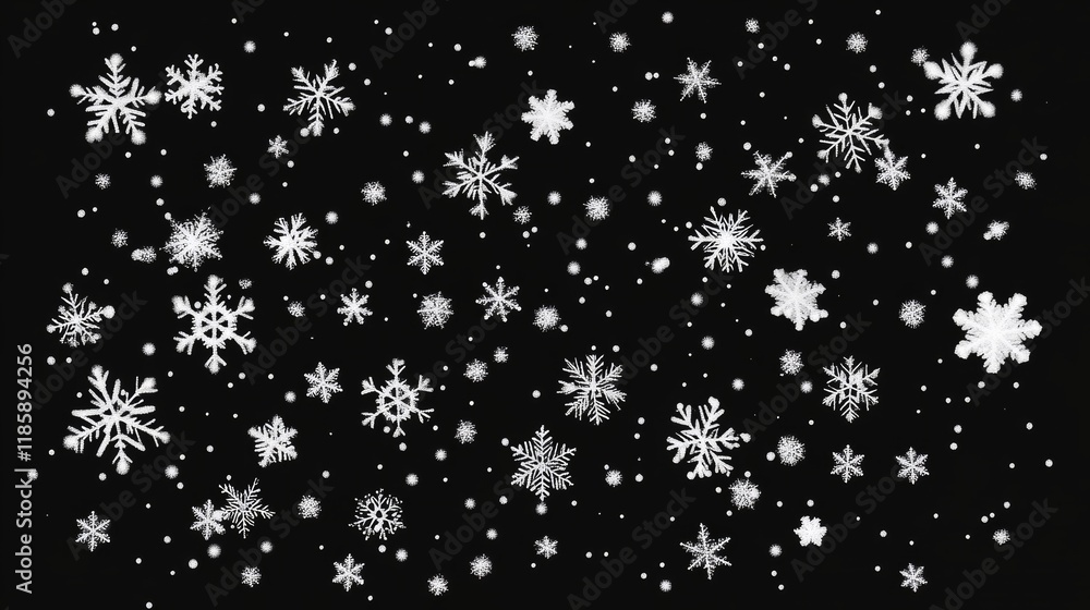 Falling snowflakes on isolated background. Falling snowflakes on isolated background.