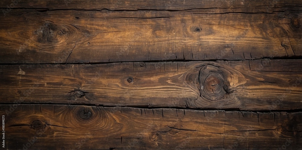 Naklejka premium Dark Wood Texture Background Surface Top View. Old and Weathered. Detailed Grain Texture. Natural Organic Texture. Deep Dark Tones. Ideal for Rustic or Vintage Backgrounds. Textured Designs Template