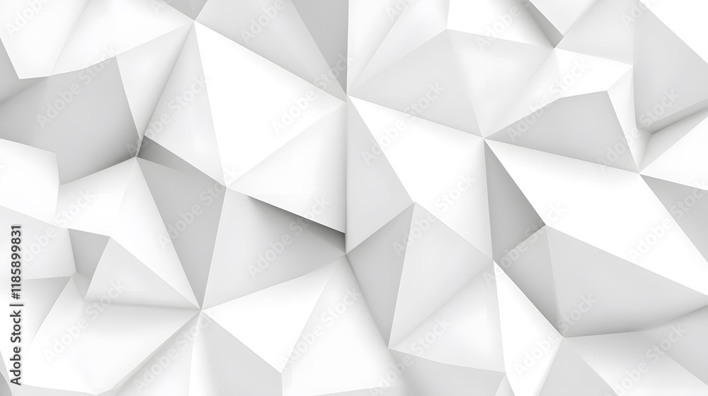 Fototapeta premium Abstract White Low Poly Background Texture
