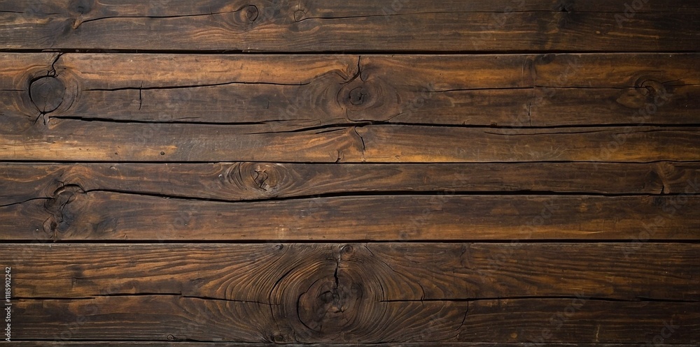 Naklejka premium Dark Wood Texture Background Surface Top View. Old and Weathered. Detailed Grain Texture. Natural Organic Texture. Deep Dark Tones. Ideal for Rustic or Vintage Backgrounds. Textured Designs Template