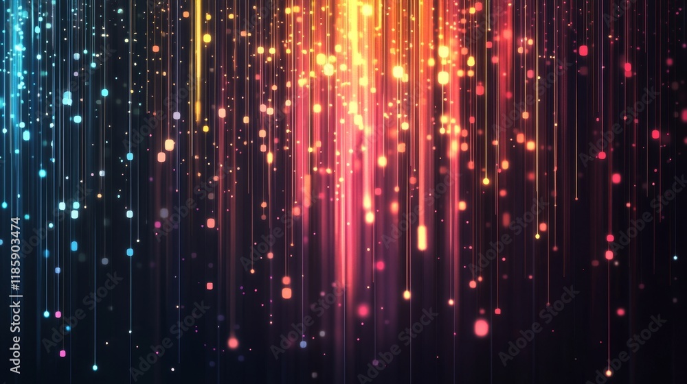 Colorful Abstract Background with Glowing Lights and Particles Colorful Abstract Background with Glowing Lights and Particles