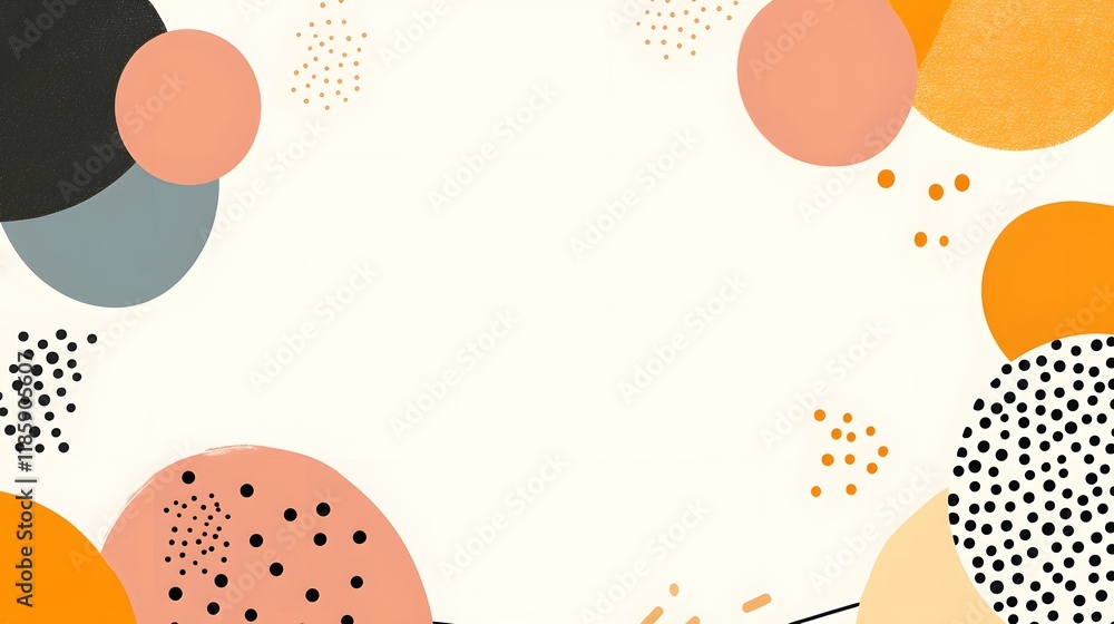 Abstract Modern Art Background Orange Pink Black Circles Abstract Modern Art Background Orange Pink Black Circles