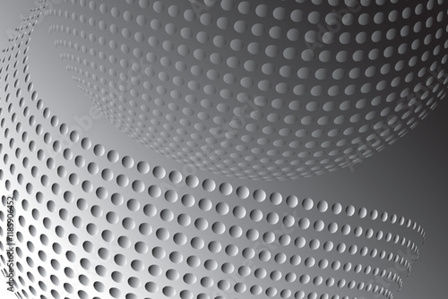 Modern abstract background. Halftone dots in circle form. Spiral logo, icon or design element. Black dots on a white background and white dots on the black side.