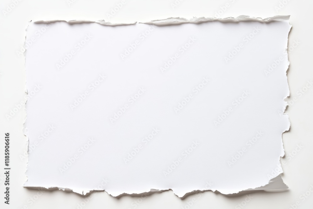 Obraz premium Torn paper frame, white background, studio shot, message space (2)