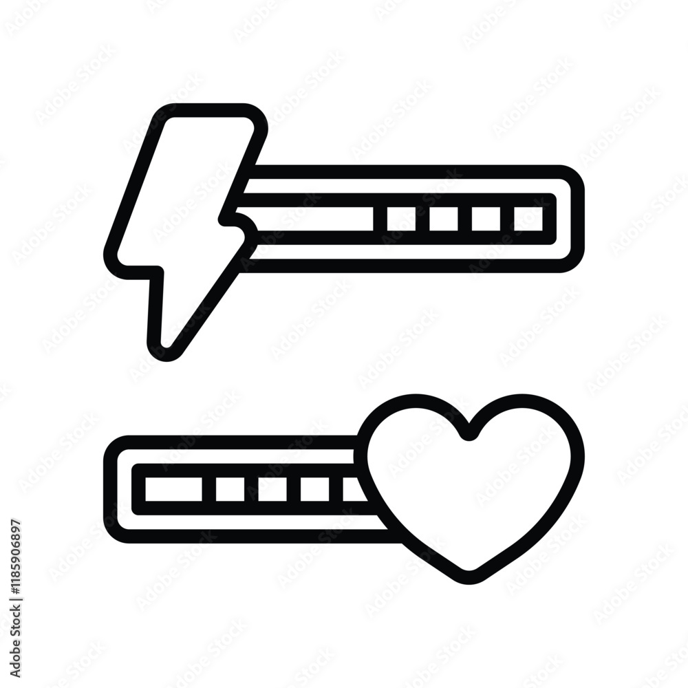 energy bar icon. vector line icon for your website, mobile, presentation, and logo design. energy bar icon. vector line icon for your website, mobile, presentation, and logo design.