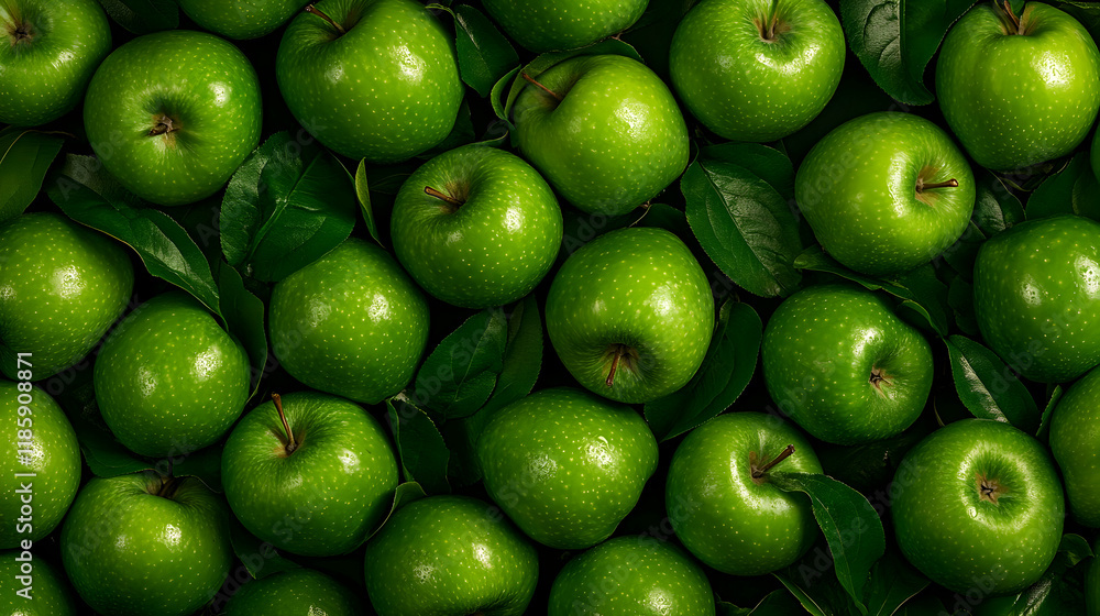 Delectable cutouts of green apples Delectable cutouts of green apples