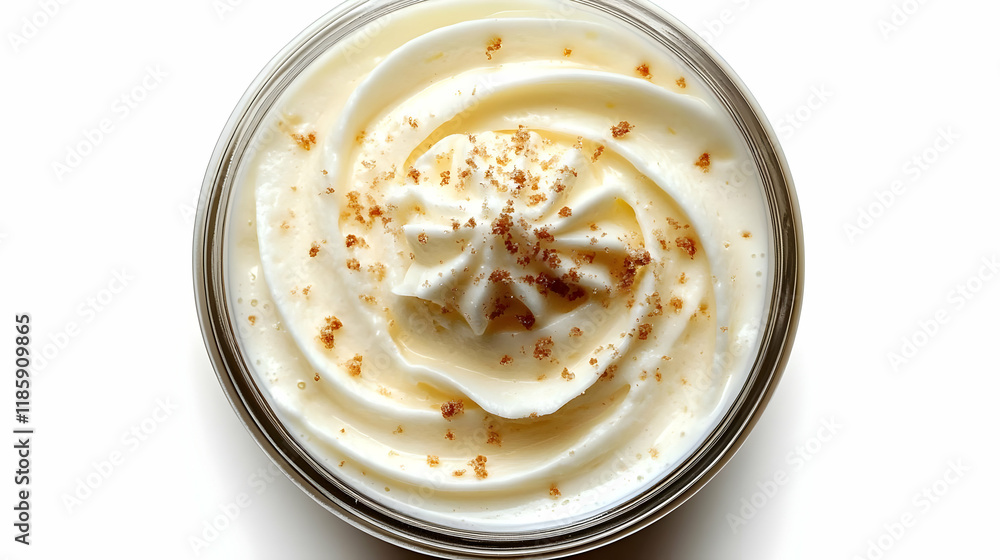 Creamy Dessert Delight: Whipped Cream, Crumble Topping, and Sweet Indulgence Creamy Dessert Delight: Whipped Cream, Crumble Topping, and Sweet Indulgence