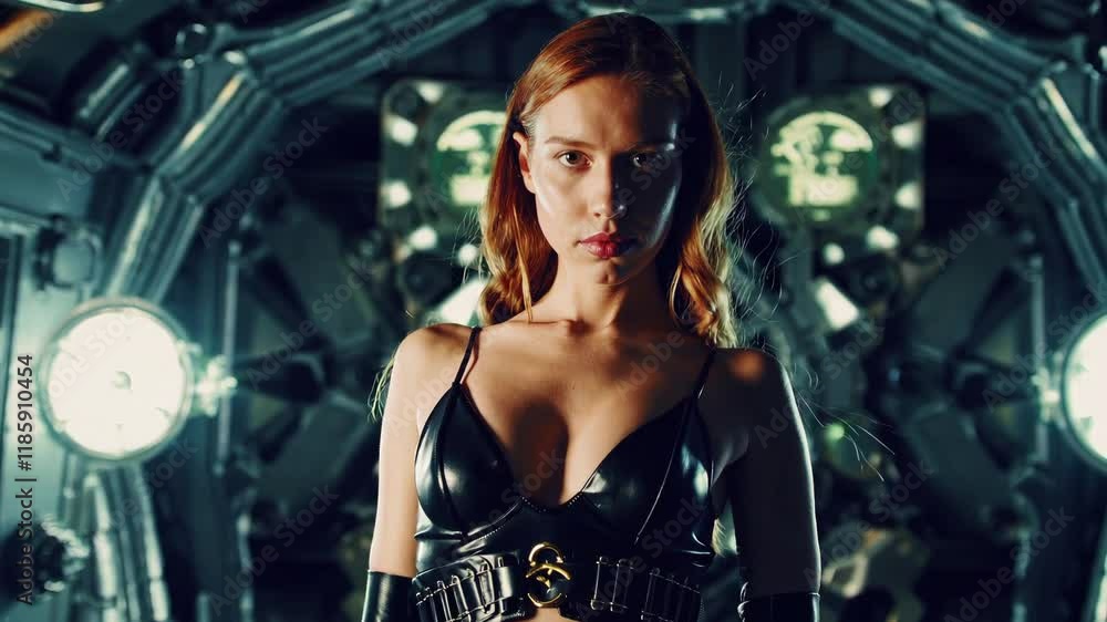 Futuristic Women in High-Tech Industrial Interiors Futuristic Women in High-Tech Industrial Interiors