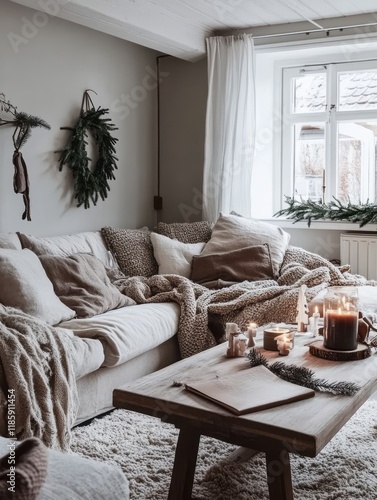 Cozy Living Room Winter Dec...