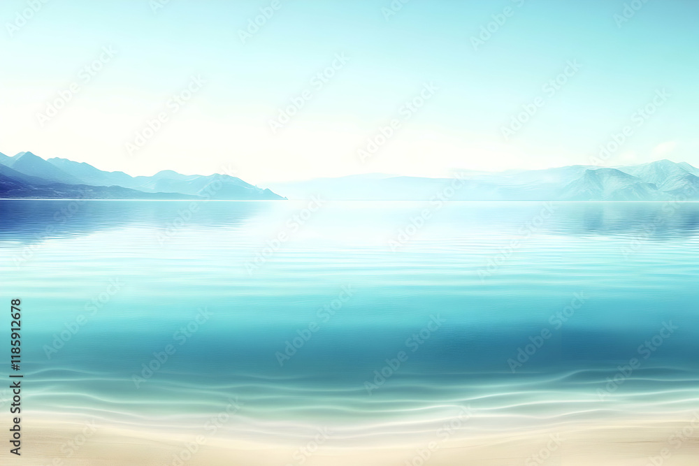 custom made wallpaper toronto digitalTranquil Lake Meets Sandy Shore: A Serene Landscape with Mountains