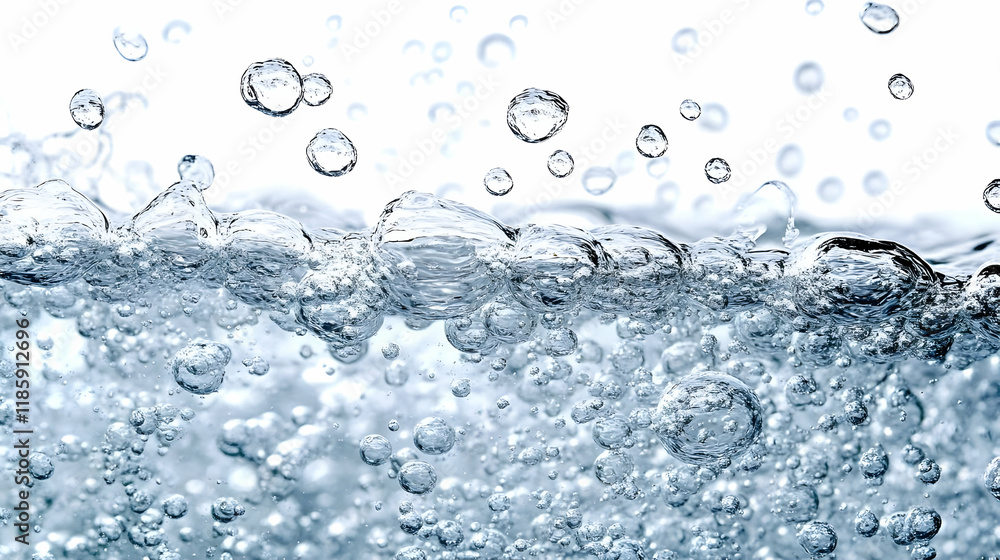 Water Bubbles Rise and Float Gently, a Refreshing Aqua Display Water Bubbles Rise and Float Gently, a Refreshing Aqua Display